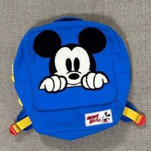Vintage Mickey Mouse Mini Backpack Blue Peek-a-Boo Disney Parks Small Bag